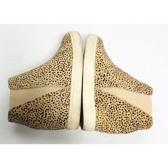 Anthro COCONUTS by Matisse "Lure" Leopard Animal Print Haircalf Wedge Sneaker 6 - Picture 5 of 8